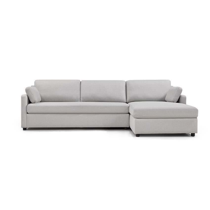 LUXE Right Upholstered Sectional Light Grey