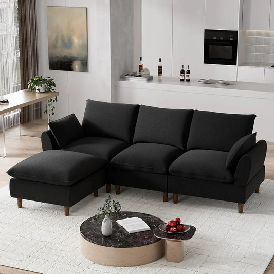 VETRA Modular Sectional Cloud Sofa Black