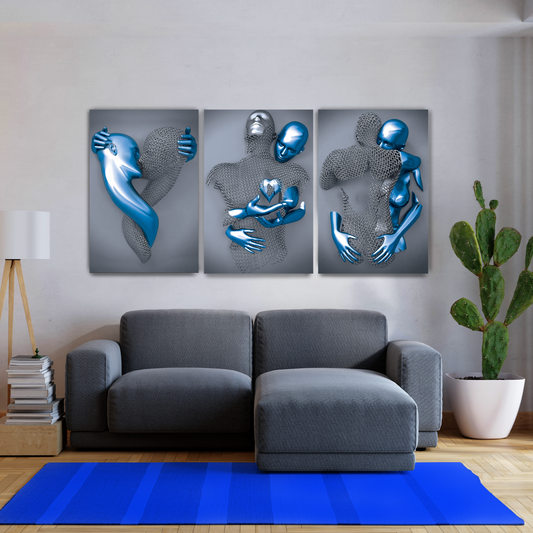 MAYA Blue Romantic Figures Modern Wall Art