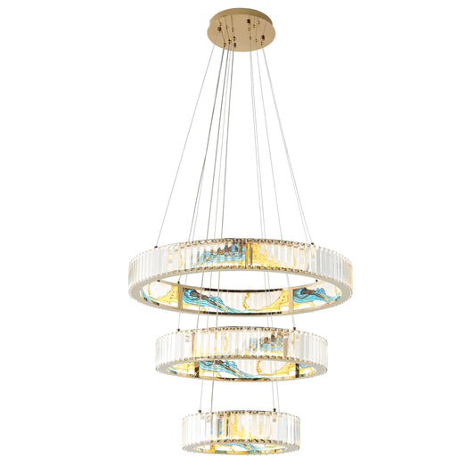 BOESEMAN Colorful Chandelier 3 Tiers Round