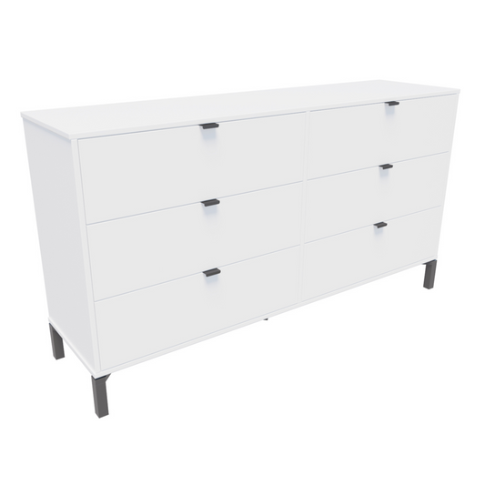 QUEENS 6-Drawer Dresser White