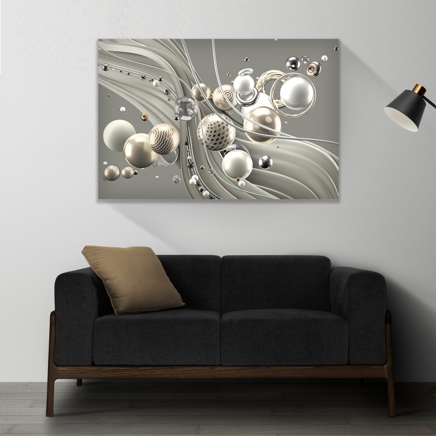 ODYSSEY Champagne Abstract Elements Modern Wall Art