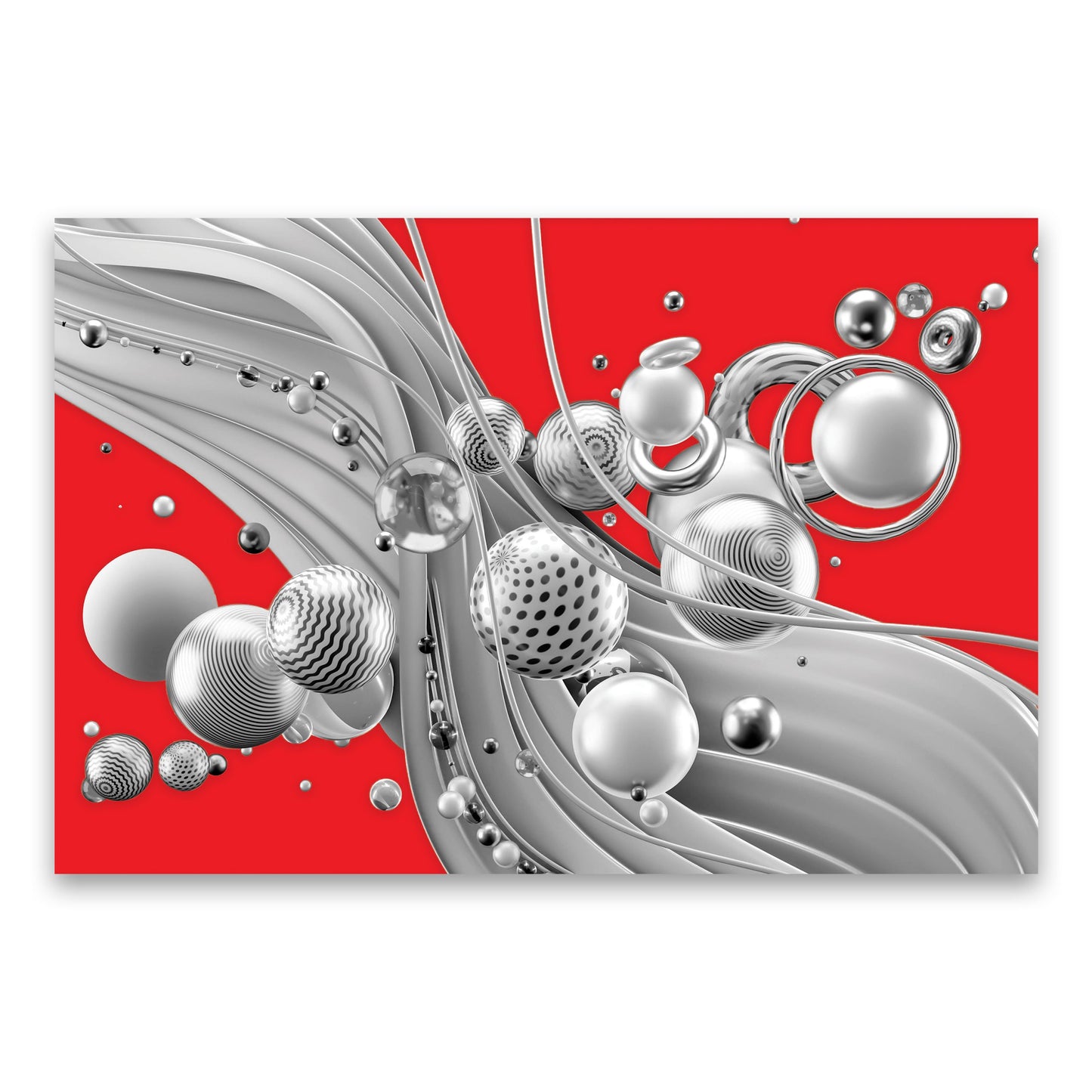 ODYSSEY Red 3D Abstract Elements Modern Wall Art