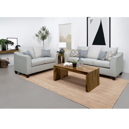 SALIZAR 2-piece Upholstered Flared Arm Sofa Set Sand