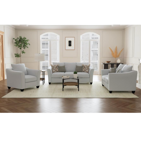 SALIZAR 3-piece Upholstered Flared Arm Sofa Set Sand