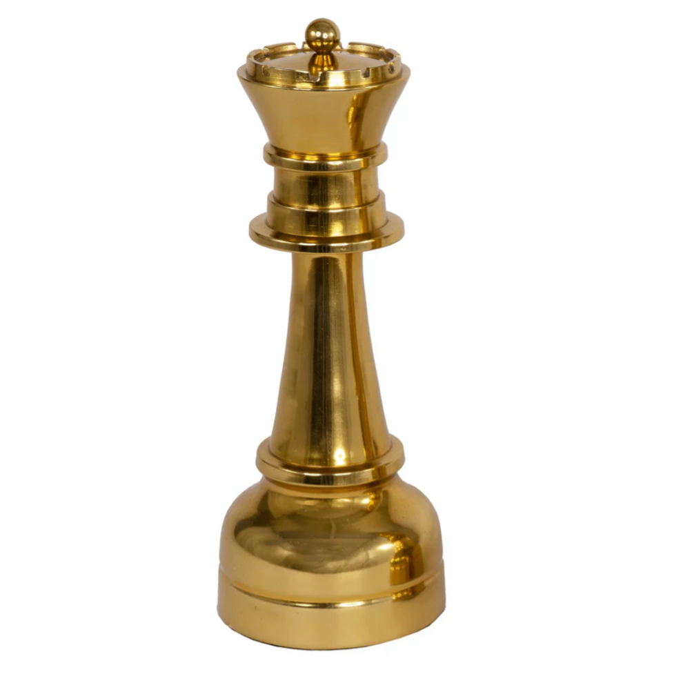 SOPHIE Oversized Queen Chess Piece Sculpture Gold Kira Living
