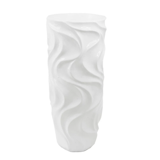 NOELLE 36" White Floor Vase Planter