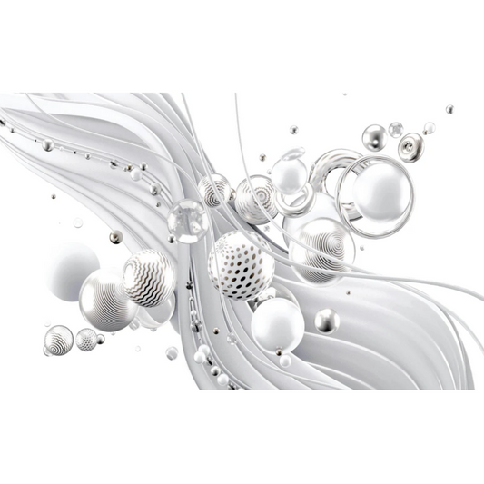 URIAH White Abstract Glass Wall Art