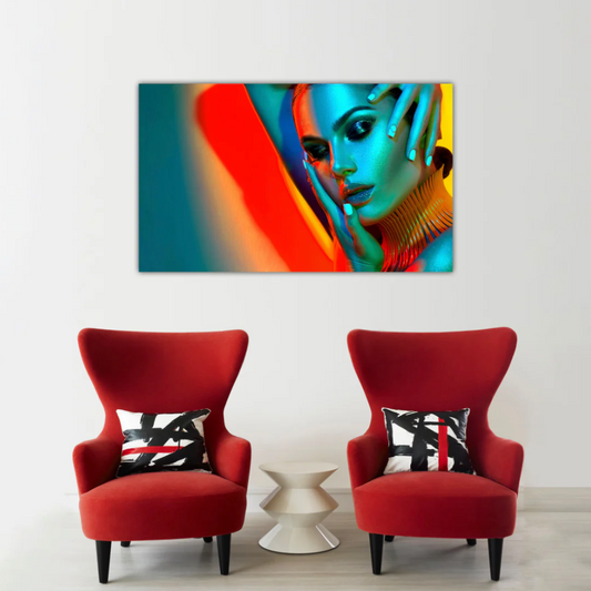 BLAIR Colorful Woman Pose Glass Wall Art