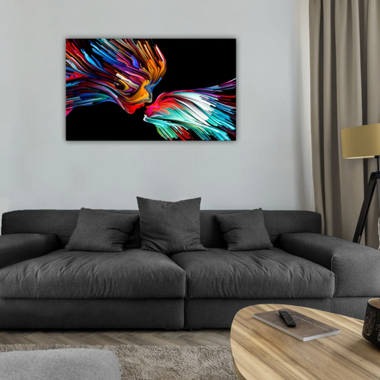 IVAN Rainbow Couple Glass Wall Art