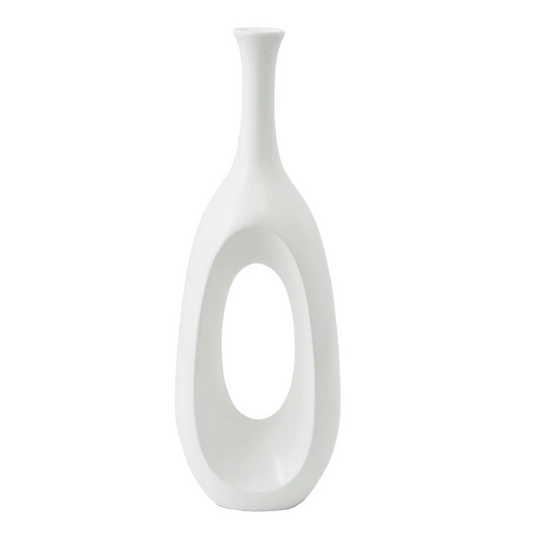 MILO 36" White Modern Floor Vase Planter