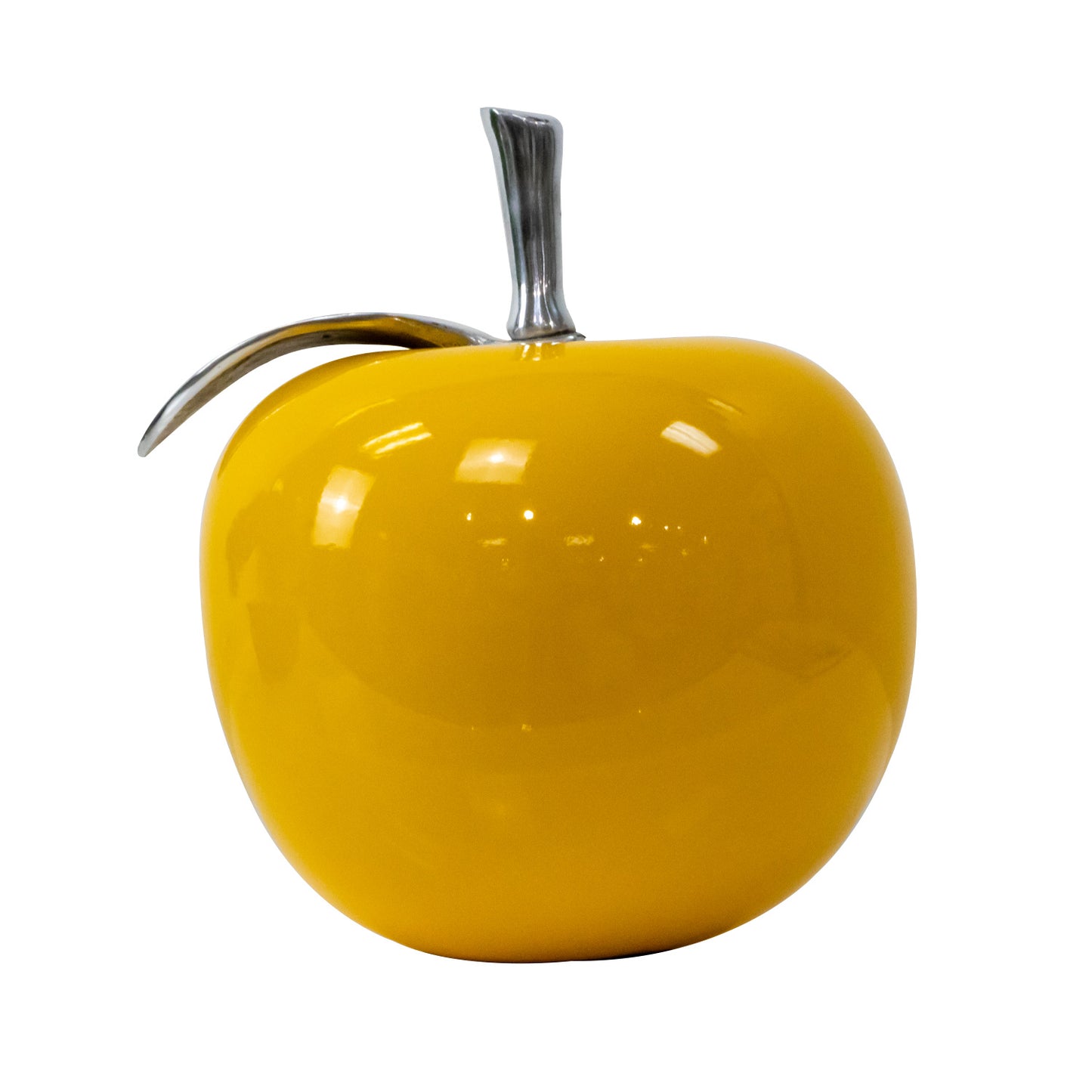 Yellow Apple with Aluminum Polished Leaf G761