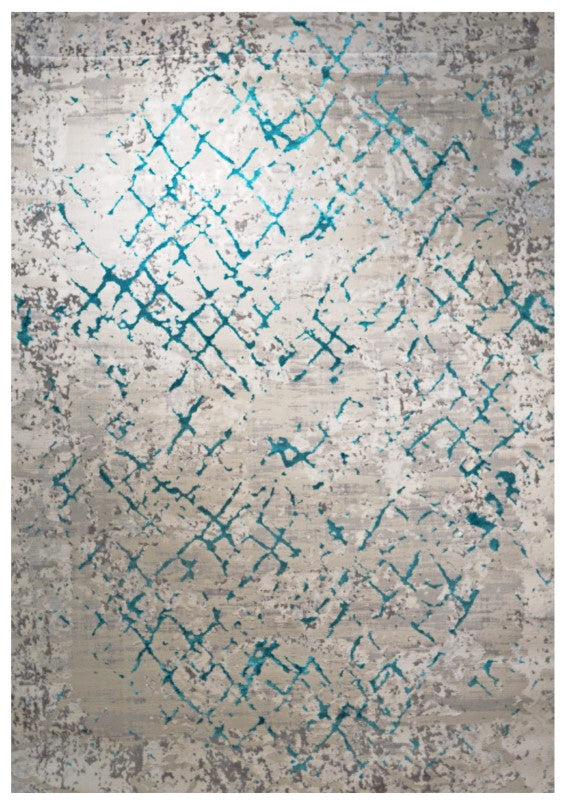QUAY Modern Abstract Turquoise Area Rug