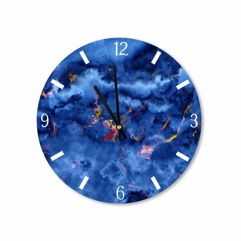 Blue  Abstract Clouds Round Wall Clock #26