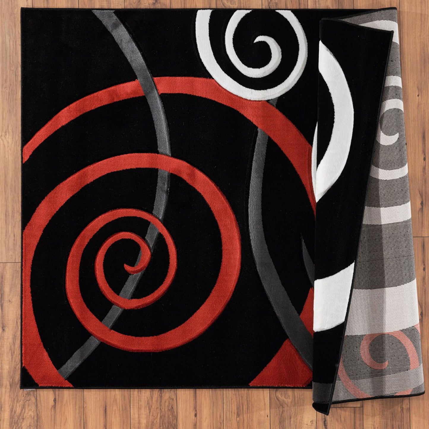 RAVE Black Red and White Rug