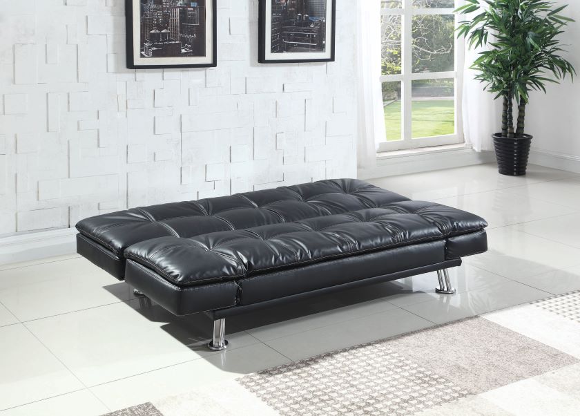 DILLY Black Futon Sofa Bed
