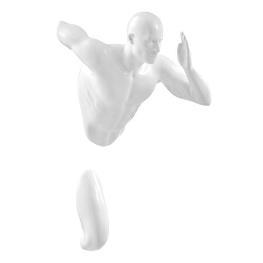 KAYA 20" Man Wall Art Runner Sculpture White