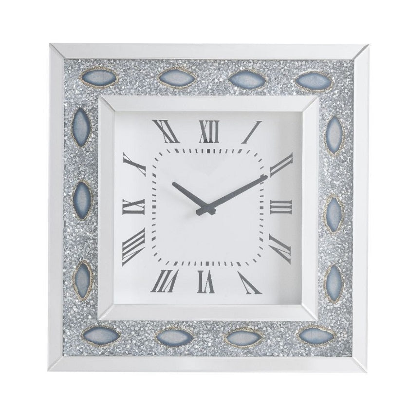 Sonia Mirrored Wall Clock with Stones AC-97047