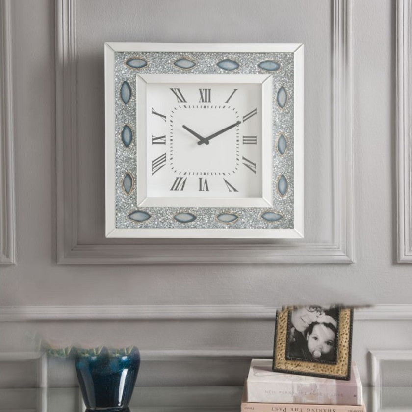 SONIA Mirrored Wall Clock with Stones