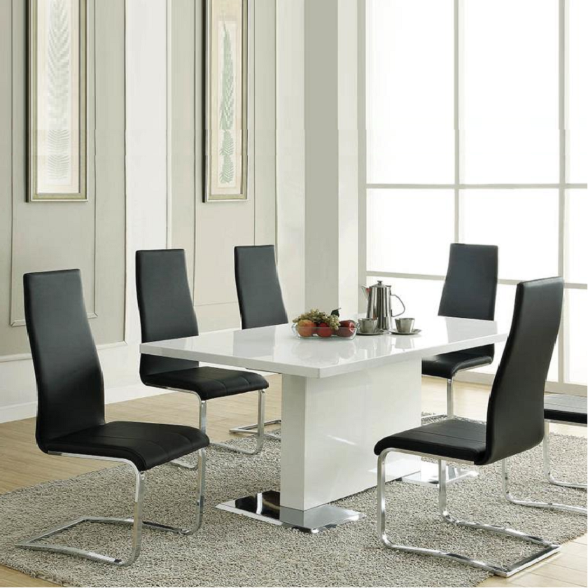 ANGES Glossy White Dining Table