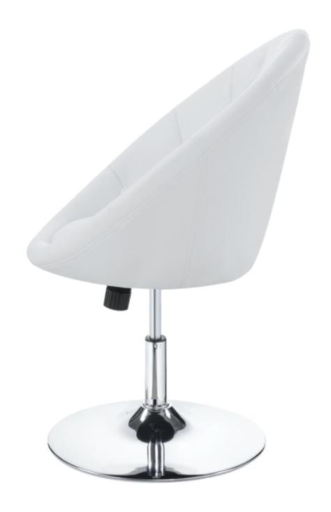Round Tufted Swivel Chair White