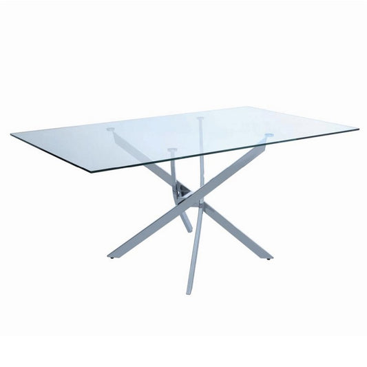 CARMELLO Glass Top Rectangular Dining Table