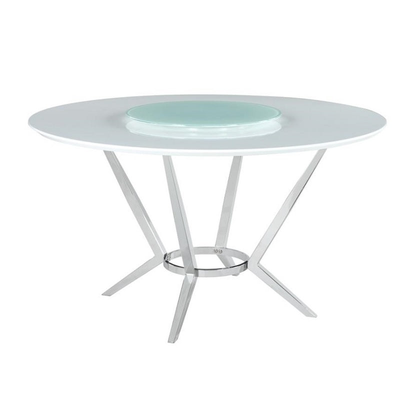 ABBY Round 6 Seating Dining Table Glossy White