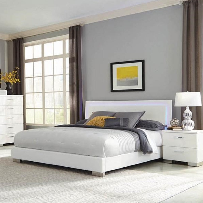 FELICITY Glossy White Beds