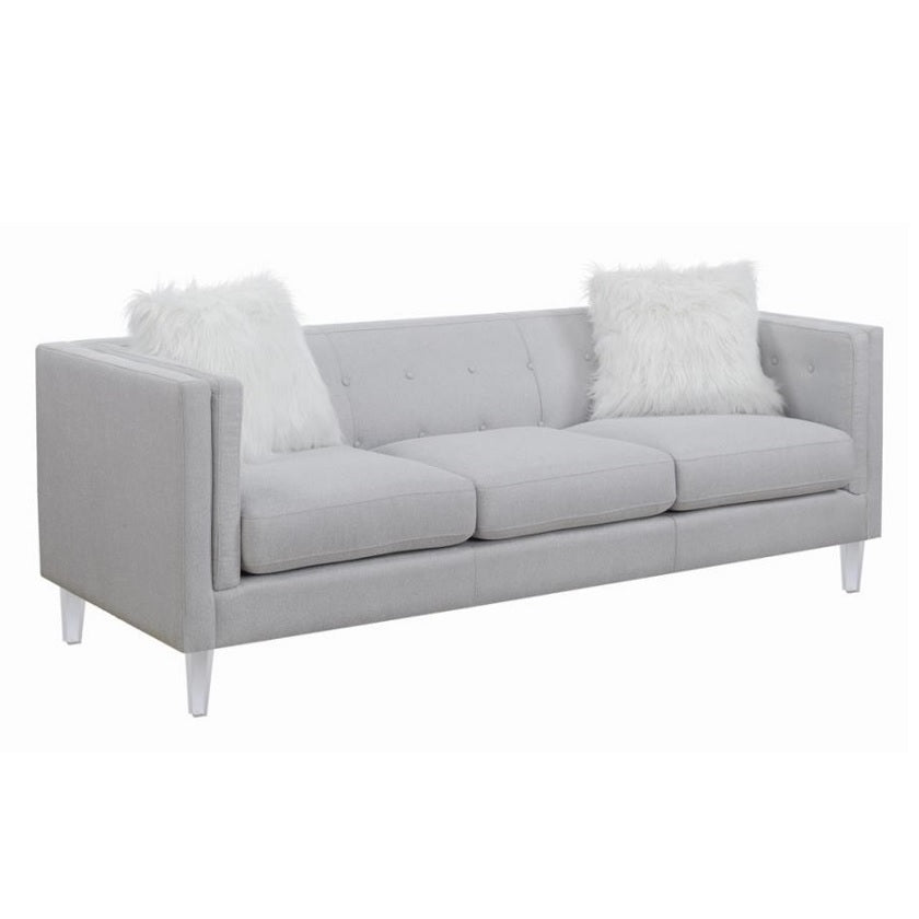Glacier Sofa Light Grey with Acrylic Legs