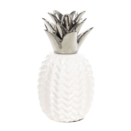 Pineapple Ceramic White and Silver G738