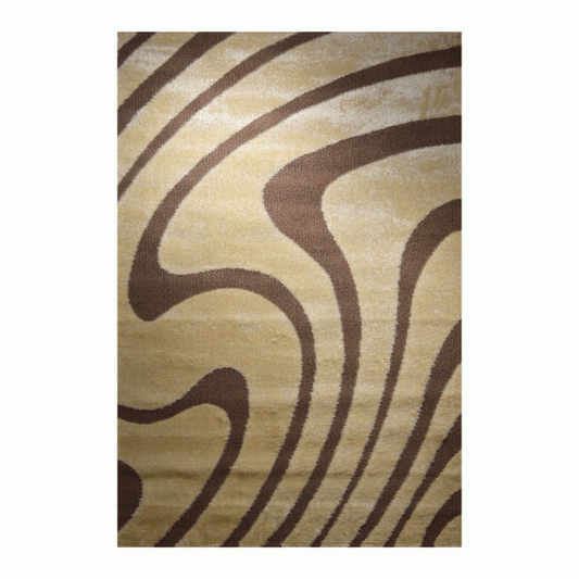 Bosforo Winding 2 Colors 3D Shaggy Rug Cream and Brown GR1011