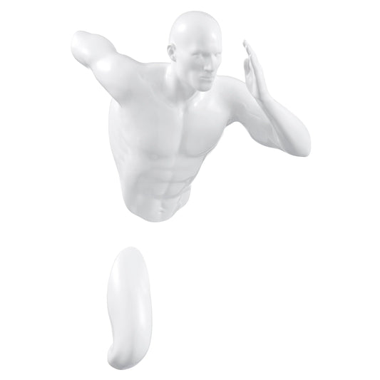 KAYA 13" Man Wall Art Runner Sculpture White