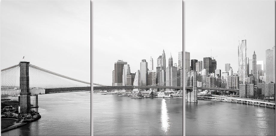 New York Bridge Black and White Acrylic Picture 106"