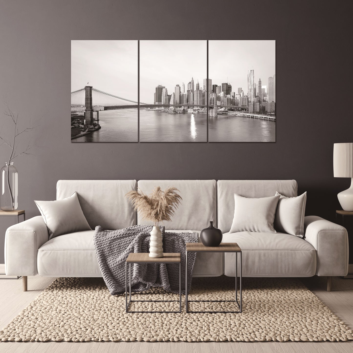 New York Bridge Black and White Acrylic Picture