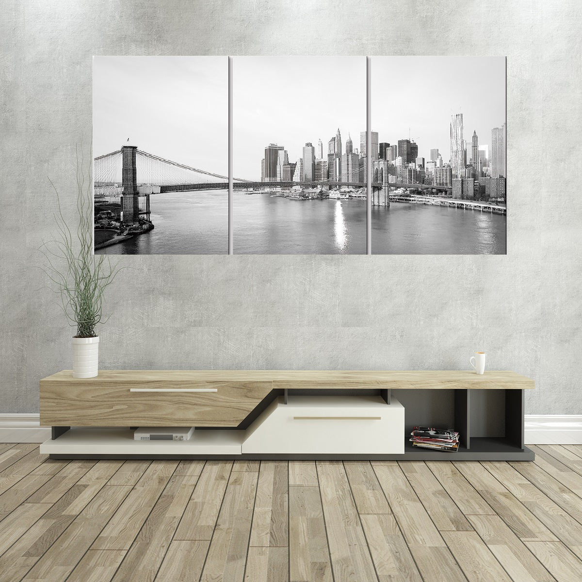 New York Bridge Black and White Acrylic Picture
