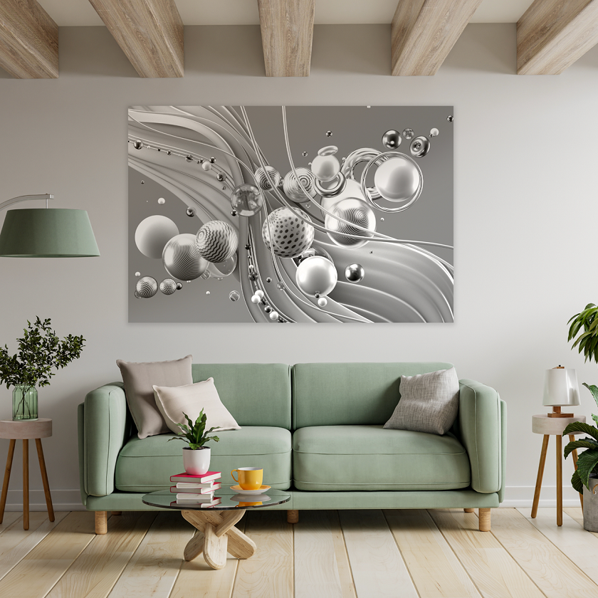 Gray Spheres with Vectors Acrylic Print