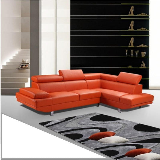 EXCEL Modern Sectional Orange Right Chaise