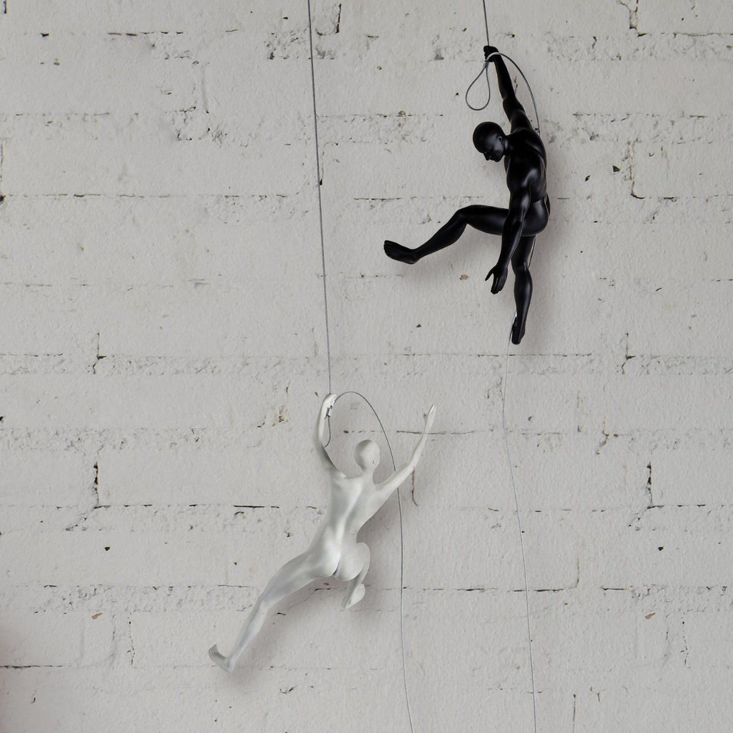 ALPS Climbing Couple Wall Sculptures Set of 2 Black and White
