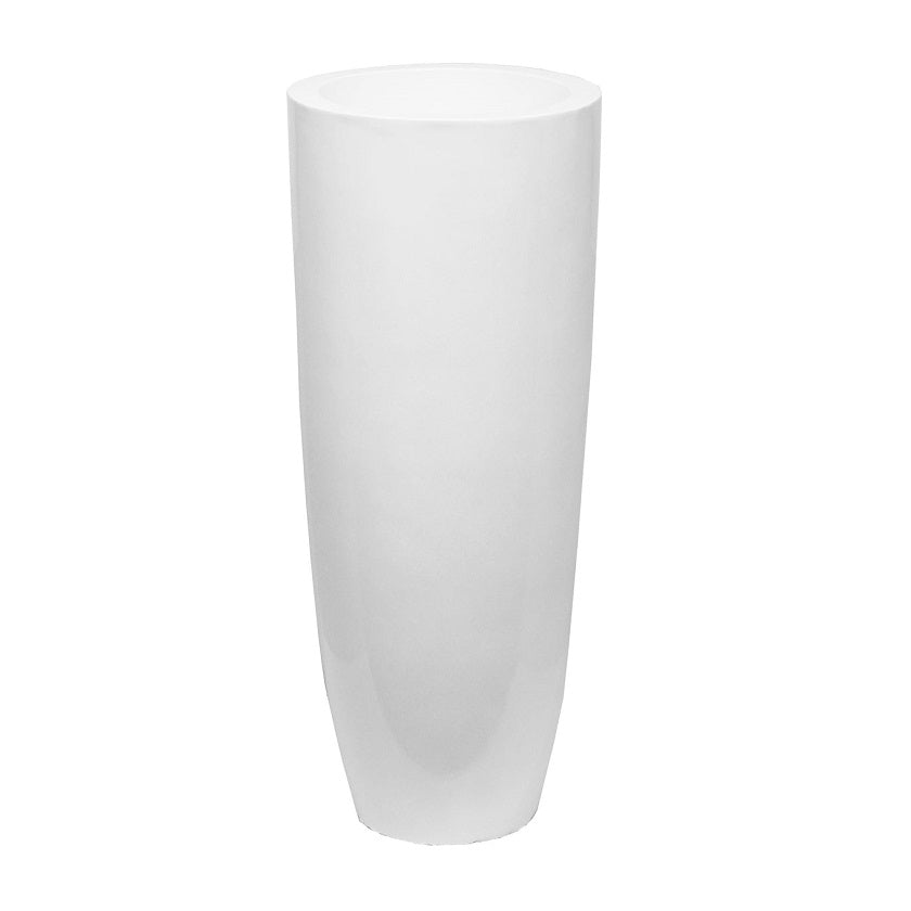 Round Floor Vase White