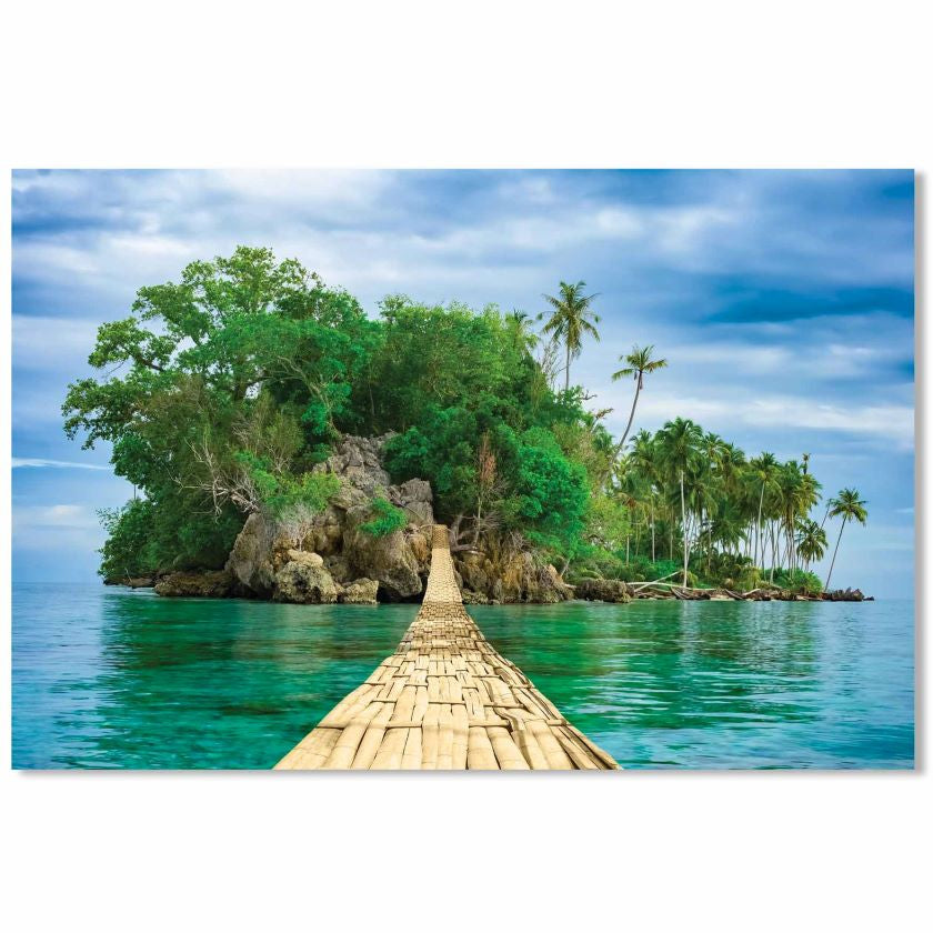 Tropical Island Tempered Glass Print