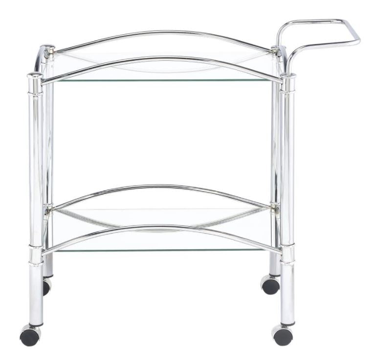 Bar Cart with Mirror Shelf