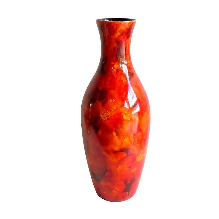 Vase with Orange and Red Accents G719