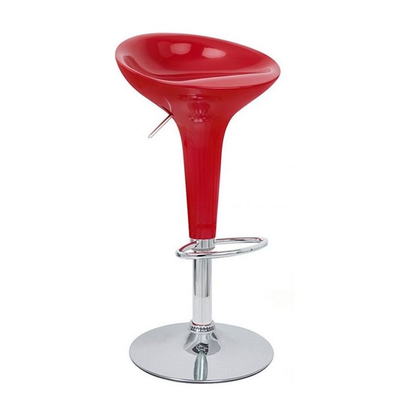Adjustable Barstool Red, White and Black