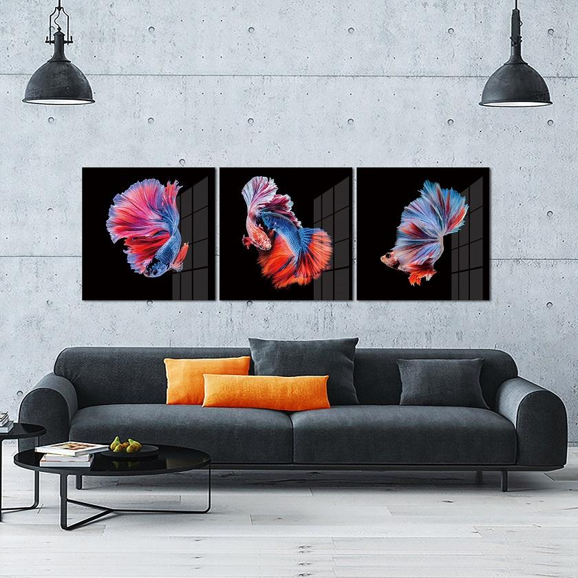 Siamese Fighting Fish in Tempered Glass Print