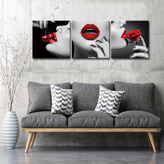 Red Lips Tempered Glass Print