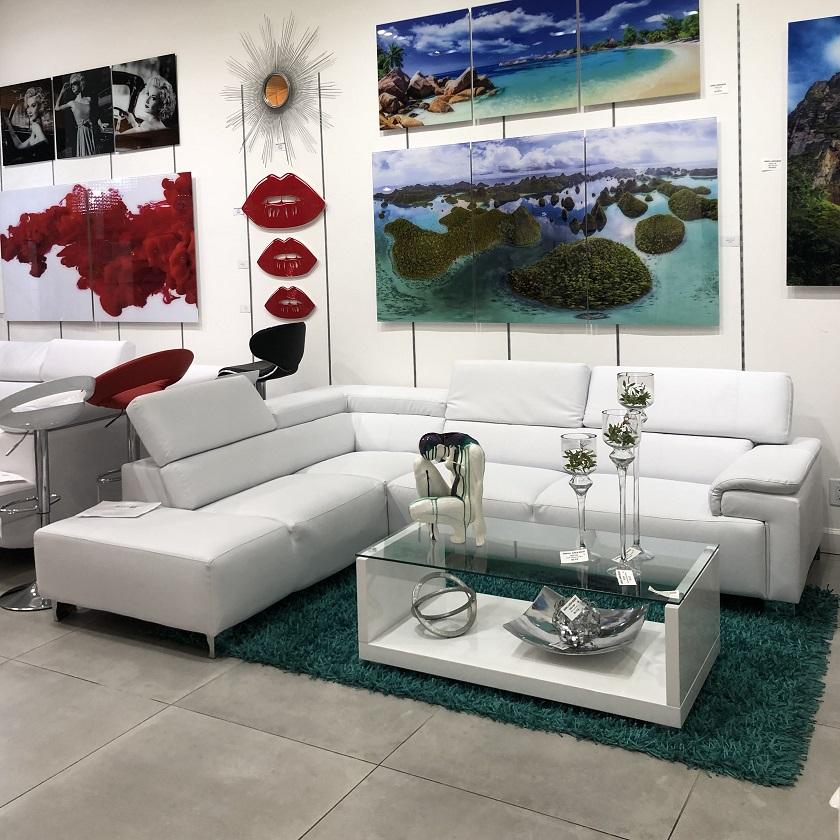 VERONA Modern Sectional White Left Chaise