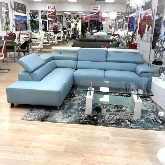 Verona Modern Sectional Turquoise Left Chaise