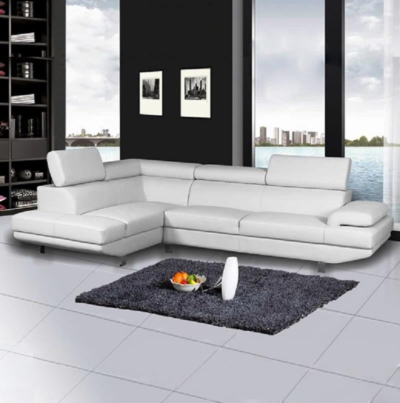 Excel Modern Sectional White Left Chaise