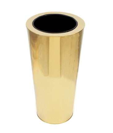 V Shape Stainless Steel Gold Floor Vase 28" Height